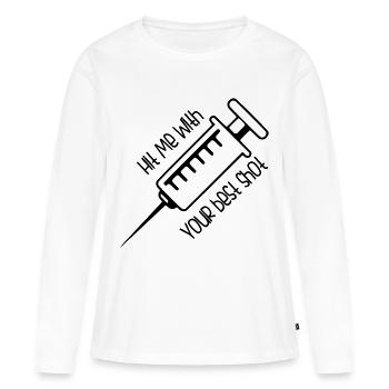 Best Shot Nurse Gifts - Frauen Premium Bio Langarmshirt - Weiß - Vorne - Julia (174cm)