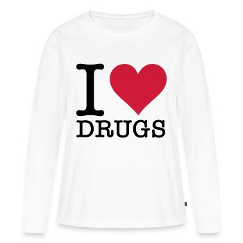 I love médicaments! - T-shirt manches longues Premium bio Femme - blanc - Devant - Julia (174cm)