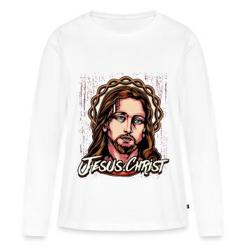 Jésus Christ - T-shirt manches longues Premium bio Femme - blanc - Devant - Julia (174cm)