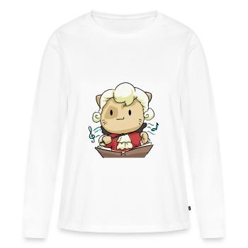 Mozart Katze - Frauen Premium Bio Langarmshirt - Weiß - Vorne - Julia (174cm)