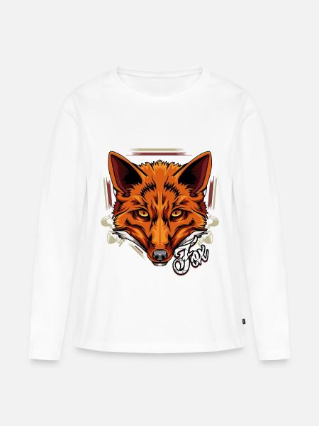 Fuchs - Frauen Premium Bio Langarmshirt - Weiß