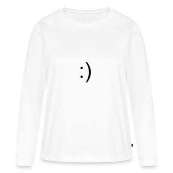Smile - Women's Premium Organic Long Sleeve Shirt - white - Front - Julia (174cm)