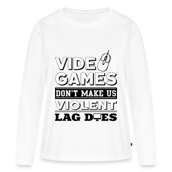 Gamer - Women's Premium Organic Long Sleeve Shirt - white - Front - Julia (174cm)
