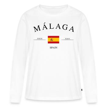 Málaga Spanien – Urlaub Souvenir & Geschenk - Frauen Premium Bio Langarmshirt - Weiß - Vorne - Julia (174cm)