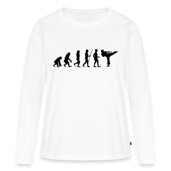 KARATE Evolution Arts Martiaux Kickboxing Bruce Lee - T-shirt manches longues Premium bio Femme - blanc - Devant - Julia (174cm)