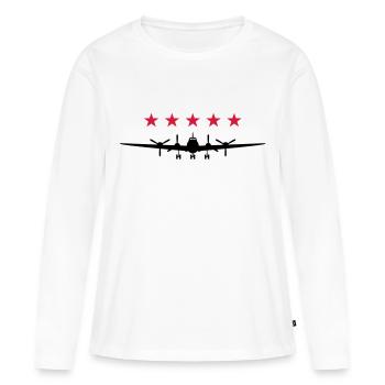 Hélice d aéronef - T-shirt manches longues Premium bio Femme - blanc - Devant - Julia (174cm)