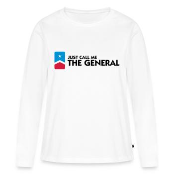 Appelez-moi au général - T-shirt manches longues Premium bio Femme - blanc - Devant - Julia (174cm)