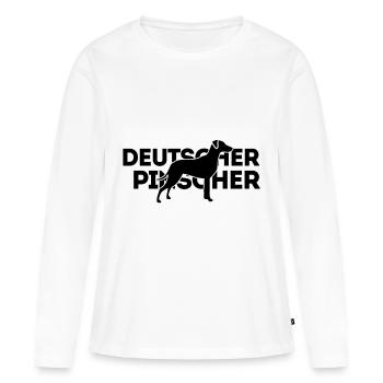 Deutscher Pinscher - Frauen Premium Bio Langarmshirt - Weiß - Vorne - Julia (174cm)