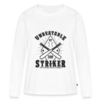 Cool Baseball Baseball Player Striker Gift - Women's Premium Organic Long Sleeve Shirt - white - Front - Julia (174cm)