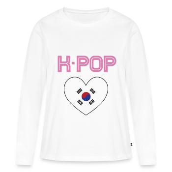 K POP Corée cadeau de musique coréenne Fangirl - T-shirt manches longues Premium bio Femme - blanc - Devant - Julia (174cm)