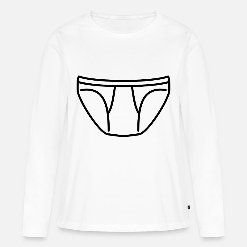 Unterhose - Frauen Premium Bio Langarmshirt - Weiß