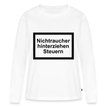 Hinweis Rauchen 3 - Frauen Premium Bio Langarmshirt - Weiß - Vorne - Julia (174cm)