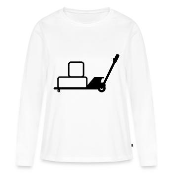 Transpalette manuel - T-shirt manches longues Premium bio Femme - blanc - Devant - Julia (174cm)