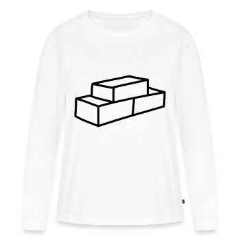 Brick - Women's Premium Organic Long Sleeve Shirt - white - Front - Julia (174cm)