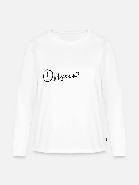 Ostsee Herzschlag - Frauen Premium Bio Langarmshirt - Weiß