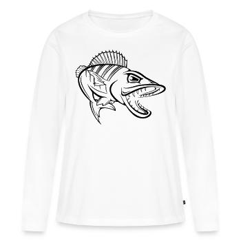 Perch 001 - Women's Premium Organic Long Sleeve Shirt - white - Front - Julia (174cm)