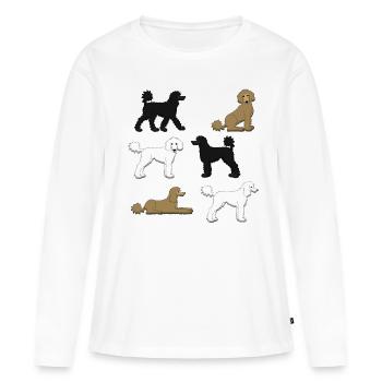 Pudel Auswahl - Frauen Premium Bio Langarmshirt - Weiß - Vorne - Julia (174cm)