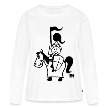 Chevalier - T-shirt manches longues Premium bio Femme - blanc - Devant - Julia (174cm)