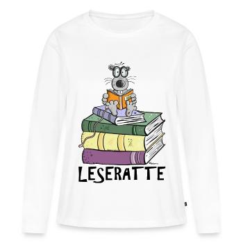 Leseratte - Frauen Premium Bio Langarmshirt - Weiß - Vorne - Julia (174cm)
