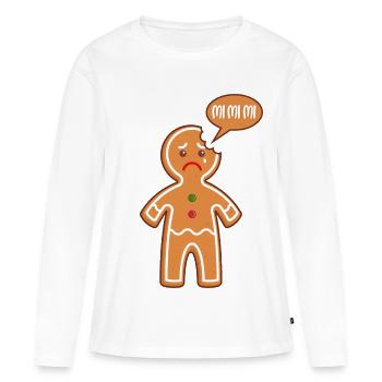 Lebkuchenmann Mimimi Mi Mi Mi Bäcker Gebäck Backen - Frauen Premium Bio Langarmshirt - Weiß - Vorne - Julia (174cm)