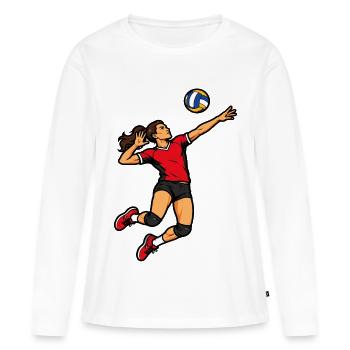 Volleyball player with a powerful serve - Women's Premium Organic Long Sleeve Shirt - white - Front - Julia (174cm)