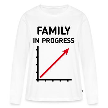 Family In Progress (Schwanger / Eltern / 2C) - Frauen Premium Bio Langarmshirt - Weiß - Vorne - Julia (174cm)