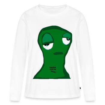 Politik Frust genervt  - Frauen Premium Bio Langarmshirt - Weiß - Vorne - Julia (174cm)