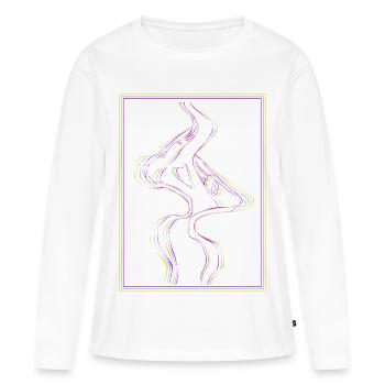 Embrasser des bouches dans un cadre arc-en-ciel - T-shirt manches longues Premium bio Femme - blanc - Devant - Julia (174cm)