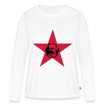 Marx - T-shirt manches longues Premium bio Femme - blanc - Devant - Julia (174cm)