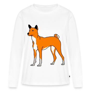 Ingwer Hündchen - Frauen Premium Bio Langarmshirt - Weiß - Vorne - Julia (174cm)