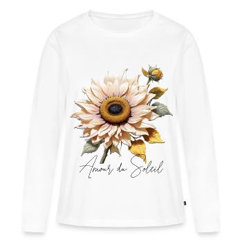 Sunflower, a floral design for summer - Women's Premium Organic Long Sleeve Shirt - white - Front - Julia (174cm)