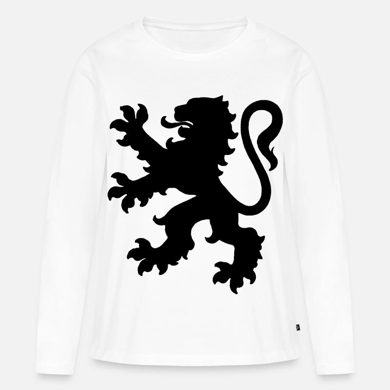 Löwe - Frauen Premium Bio Langarmshirt - Weiß