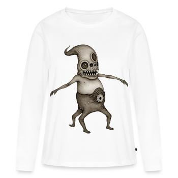 BUG #13 - dark hell - T-shirt manches longues Premium bio Femme - blanc - Devant - Julia (174cm)