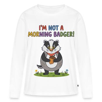 Ich bin kein Morgenkrawatte - Frauen Premium Bio Langarmshirt - Weiß - Vorne - Julia (174cm)