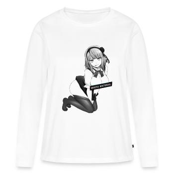 Waifu Material japanese anime - aesthetic - Frauen Premium Bio Langarmshirt - Weiß - Vorne - Julia (174cm)