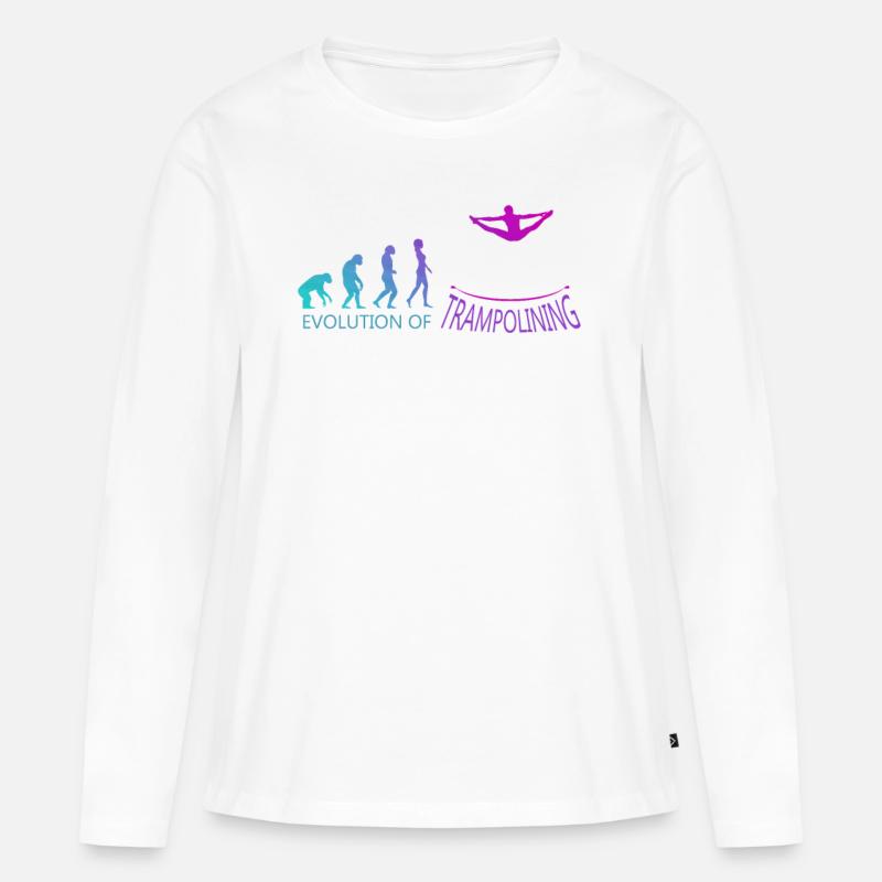 Evolution du trampoline - T-shirt manches longues Premium bio Femme - blanc