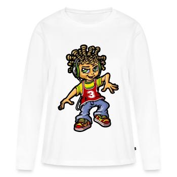 Garçon fait du breakdance - T-shirt manches longues Premium bio Femme - blanc - Devant - Julia (174cm)