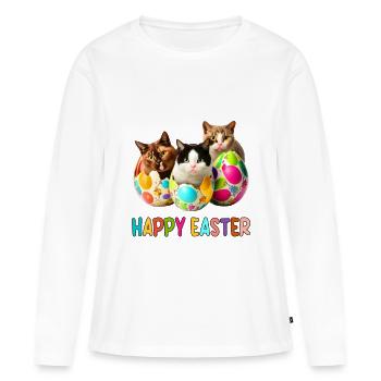 Parade der Kätzchen und Ostereier - Frauen Premium Bio Langarmshirt - Weiß - Vorne - Julia (174cm)