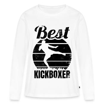 Kickboxer drôle - T-shirt manches longues Premium bio Femme - blanc - Devant - Julia (174cm)
