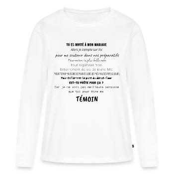 Wedding witness - Women's Premium Organic Long Sleeve Shirt - white - Front - Julia (174cm)