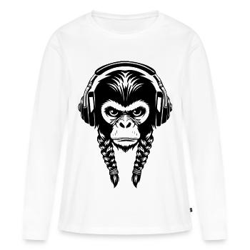 Groove Monkey Head Bassline Rhythm Edition Chemise - T-shirt manches longues Premium bio Femme - blanc - Devant - Julia (174cm)