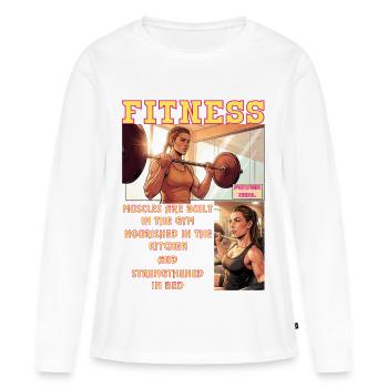 FitnessGirl2 - T-shirt manches longues Premium bio Femme - blanc - Devant - Julia (174cm)