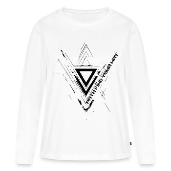 Chemin : Trouvez votre chemin - T-shirt manches longues Premium bio Femme - blanc - Devant - Julia (174cm)