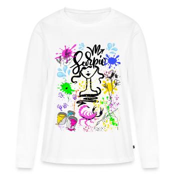 Skorpion-Frau – Astrologiegeschenk - Frauen Premium Bio Langarmshirt - Weiß - Vorne - Julia (174cm)