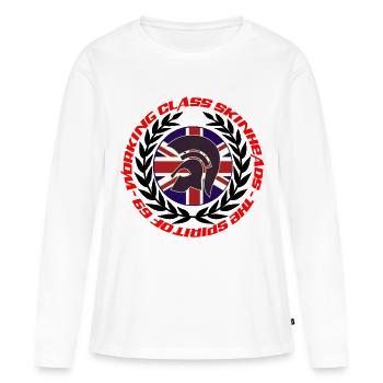 WORKING CLASS SKINHEADS 69 - Women's Premium Organic Long Sleeve Shirt - white - Front - Julia (174cm)
