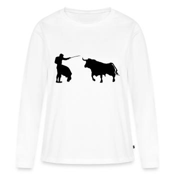 Tauromachie - Torero - Matador - Torro - T-shirt manches longues Premium bio Femme - blanc - Devant - Julia (174cm)