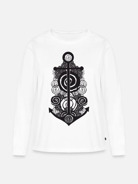 Anchor - Frauen Premium Bio Langarmshirt - Weiß