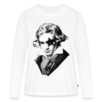 Beethoven rock Kiss Black Metal - T-shirt manches longues Premium bio Femme - blanc - Devant - Julia (174cm)