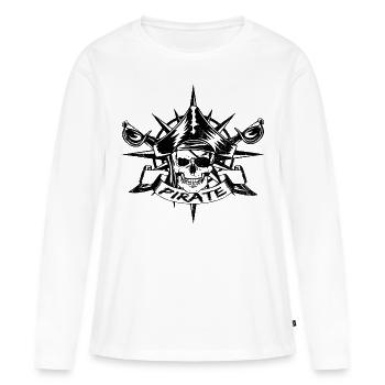 pirate - T-shirt manches longues Premium bio Femme - blanc - Devant - Julia (174cm)