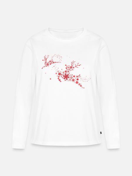 Sterne Elche Weihnachten Schneeflocken Rudolf - Frauen Premium Bio Langarmshirt - Weiß